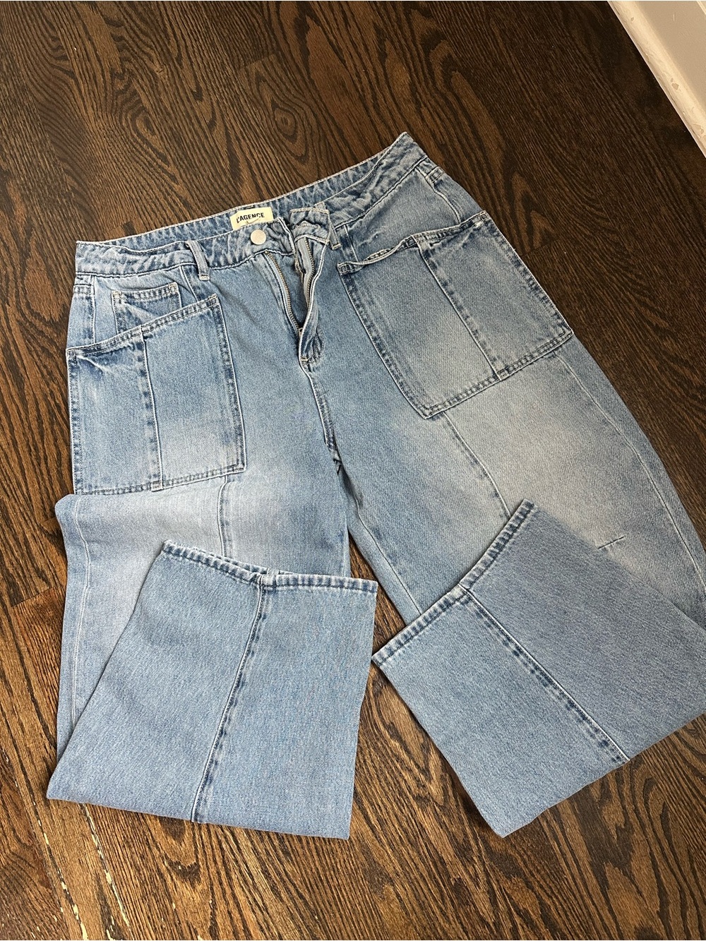 L'Agence Light Wash Barrel Leg Jeans Size 28